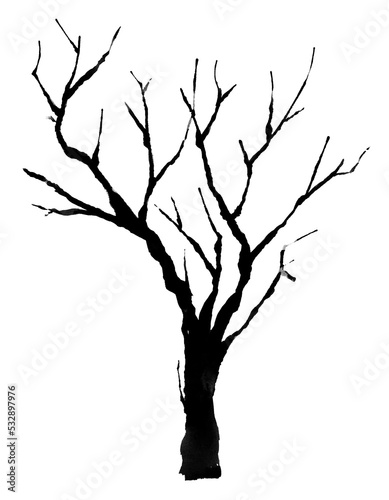 silhouette illustration of a dead tree 