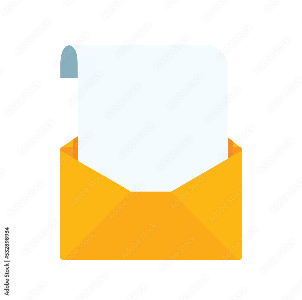 envelope with note paper card. mail message envelope with note paper card. mail message