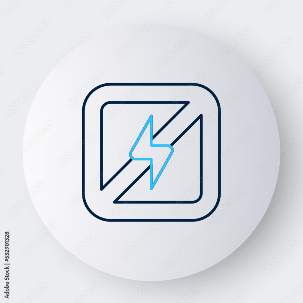 Line No lightning icon isolated on white background. No electricity. Colorful outline concept. Vector Line No lightning icon isolated on white background. No electricity. Colorful outline concept. Vector