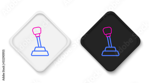 Line Gear shifter icon isolated on white background. Manual transmission icon. Colorful outline concept. Vector