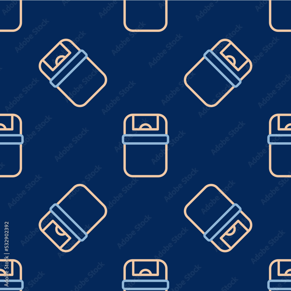 Line Trash can icon isolated seamless pattern on blue background. Garbage bin sign. Recycle basket icon. Office trash icon. Vector Line Trash can icon isolated seamless pattern on blue background. Garbage bin sign. Recycle basket icon. Office trash icon. Vector