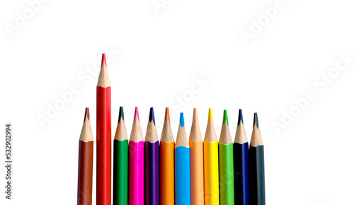 Color pencils isolated. Back to school concept copy space for text