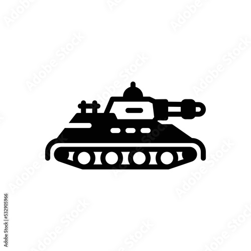 Black solid icon for tanks