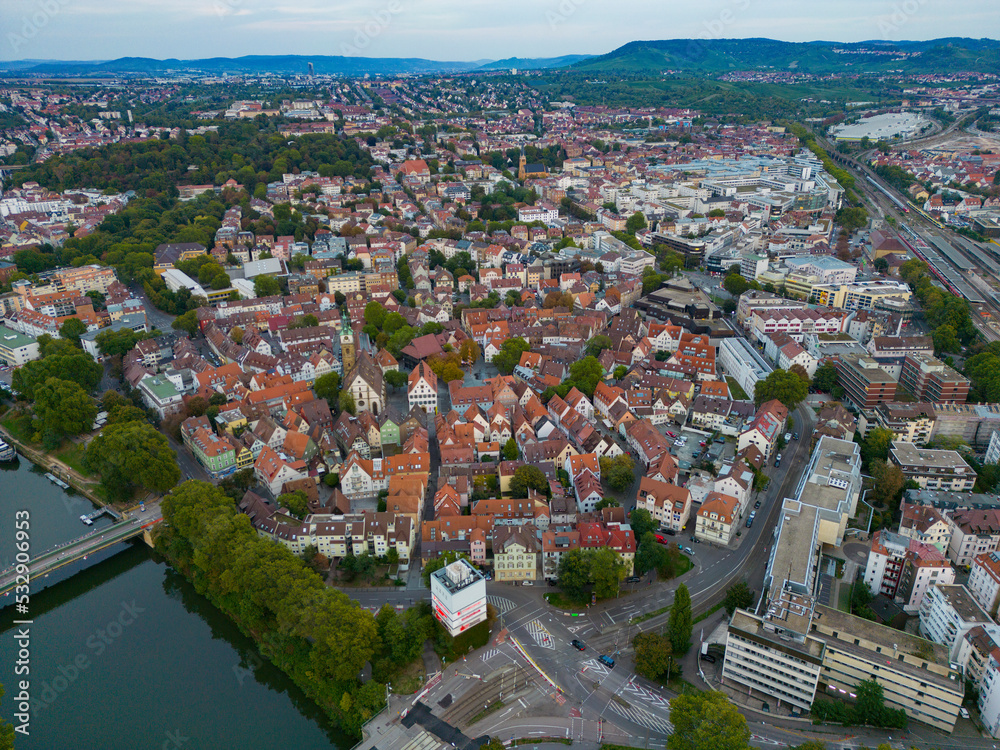  Aerial of Stuttgart, Bad Canstatt the old town