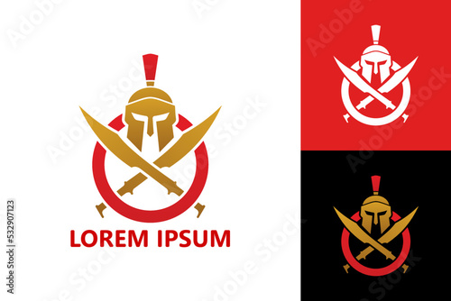 Spartan warrior logo template design vector