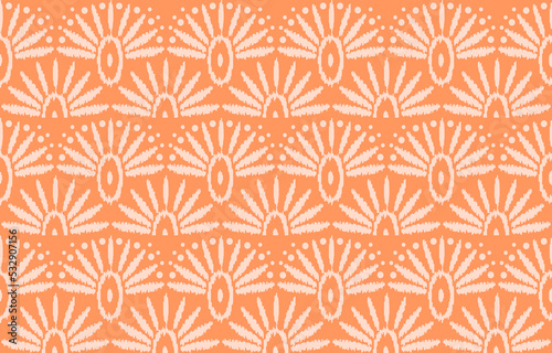  seamless geometric pattern. Tribal Art Ikat Ogee in traditional classic. based on ikat fabric style. Vector illustration.