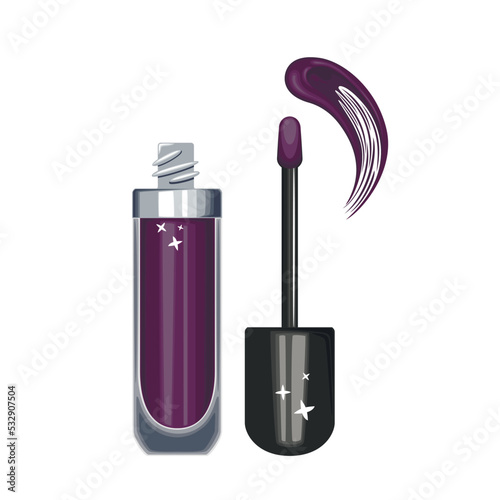 Realistic lip gloss isolated, lipstick woman make up, make up artist, beauty blog element