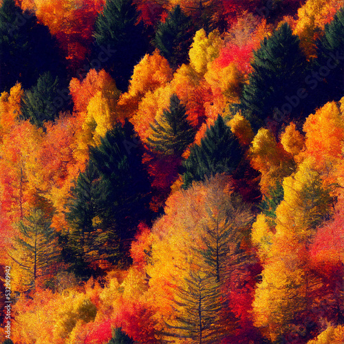 Seamless texture of autumn forest
