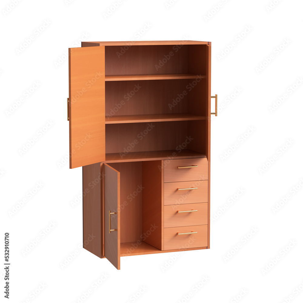 3D wardrobe Rendering, Realistic furniture 3d illustration 