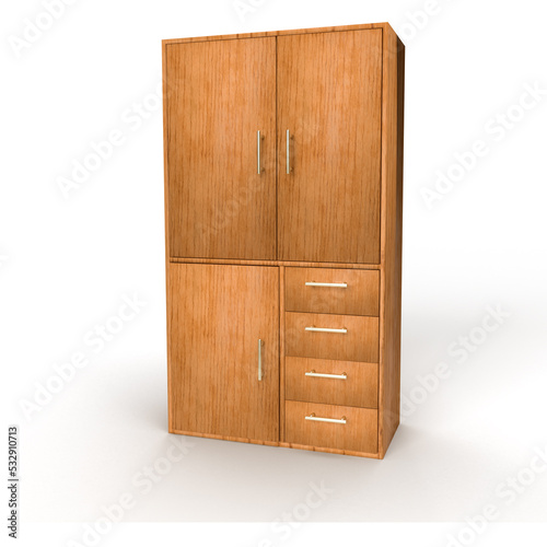 3D wardrobe Rendering, Realistic furniture 3d illustration 