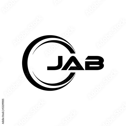 JAB letter logo design with white background in illustrator, cube logo, vector logo, modern alphabet font overlap style. calligraphy designs for logo, Poster, Invitation, etc.
