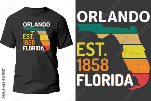 Orlando est. 1858 florida t shirt design.