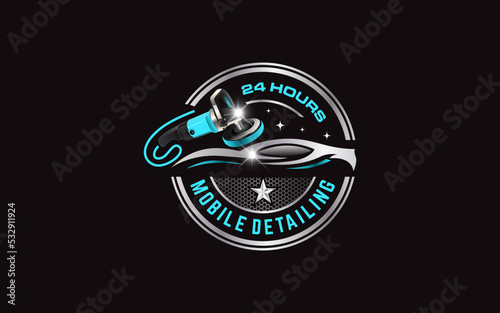 Illustration vector graphic of auto shine wash and detailing service logo design template