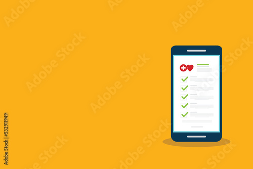 Medical report online , medical document, health insurance concepts.	
