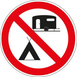 Panneau Stationnement interdit aux caravanes et tentes	