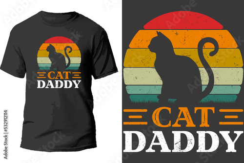 Quadro su tela Cat daddy t shirt design.