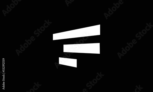 Premium Initial Letter EF logo design. Trendy awesome artistic black and white color. EF F initial based Alphabet icon logo