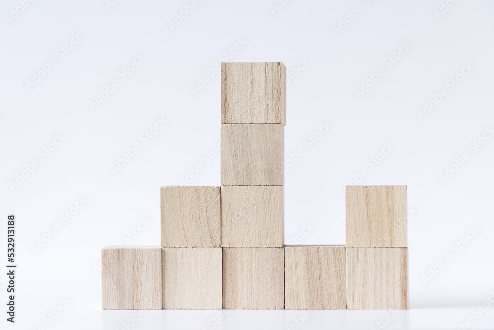 Obraz premium 白い背景に積み木