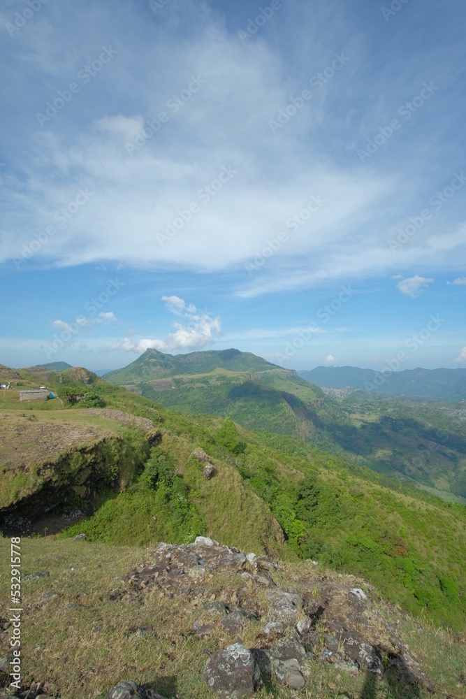 landscape with blue sky