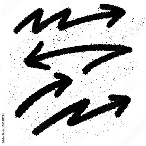 Graffiti Spray Paint Arrow Set Isolated Vector Illustration