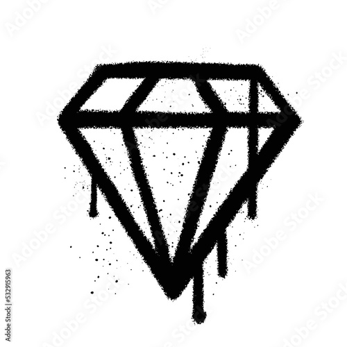 Graffiti Spray Paint Diamond Isolated Vector Illustration