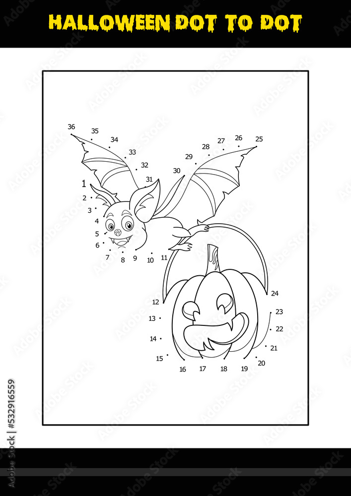 halloween-dot-to-dot-coloring-page-for-kids-line-art-coloring-page-design-for-kids-stock