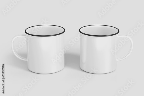 Enamel Mug Blank 3D Render Mockup