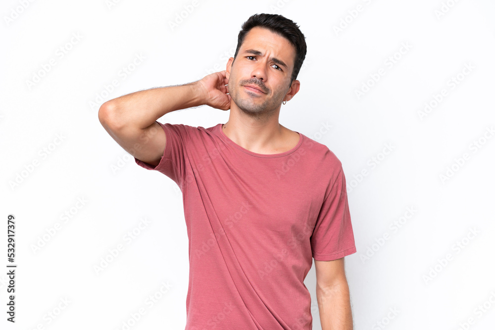 Young handsome man over isolated white background having doubts Young handsome man over isolated white background having doubts
