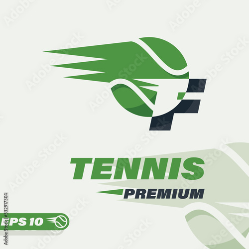 Tennis Ball Alphabet F Logo