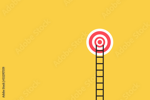 Long black stair to goal target. concept of success, way, dream, and opportunity.