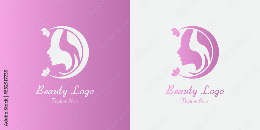Beauty woman's face logo template Beauty woman's face logo template