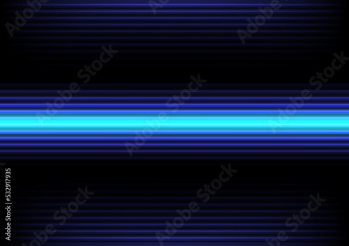 Abstract technology style background, neon laser beam line in the middle with gradient dark blue background