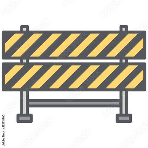 construction warning blockade board construction tools icon set collection