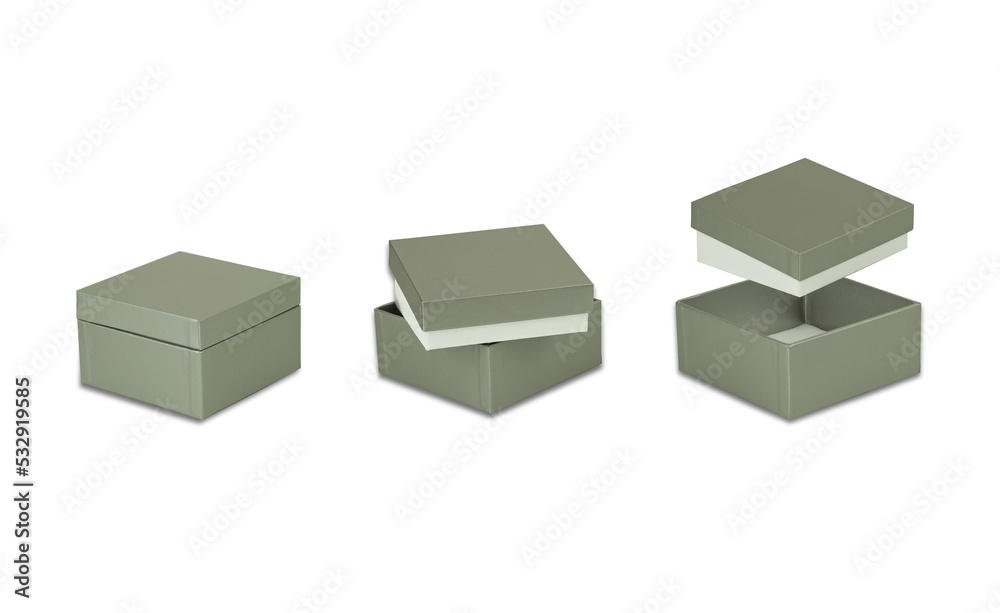 set of grey box small cubic wit top