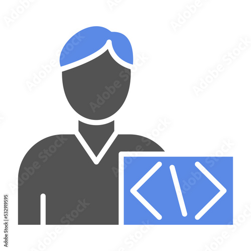 Coder Man Icon Style