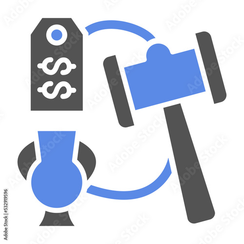 Reserve Bid Auction Icon Style