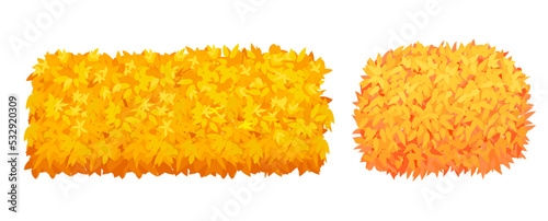 Autumn garden bush, tree cartoon shrub grass bush fall flat icon