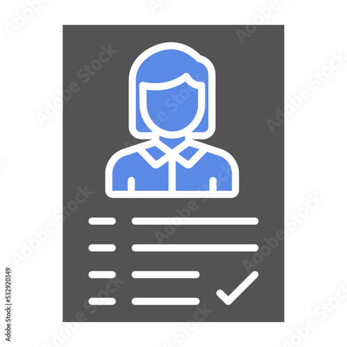Job Candidate Female Icon Style