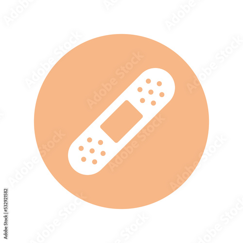 Bandage, medical plaster icon vector isolated on circle background