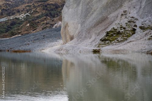 Rocks in Blue Lake  St Bathans  Central Otago.