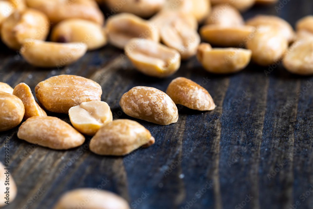 Obraz premium Peanut paste with roasted peanuts