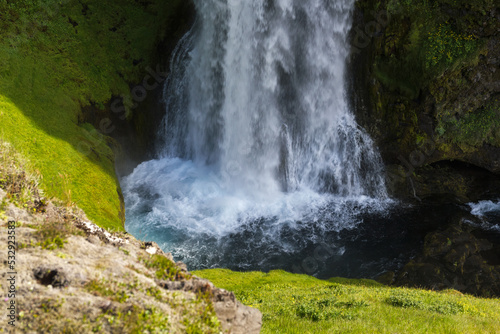 an unknown little waterfall next to the famous Seljalandsfoss waterfall  Iceland