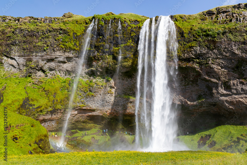 the Seljalandsfoss in summer, Iceland