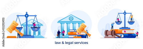 law firm and legal services concept, lawyer consultant, adviser, consultation, notary, flat illustration vector