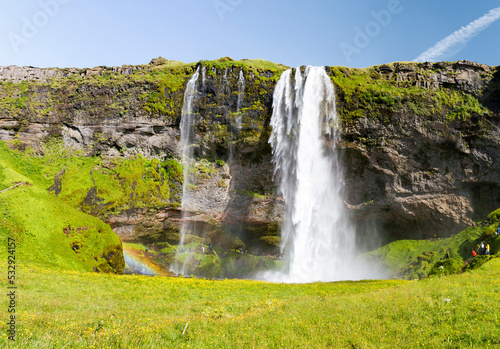 the Seljalandsfoss in summer  Iceland