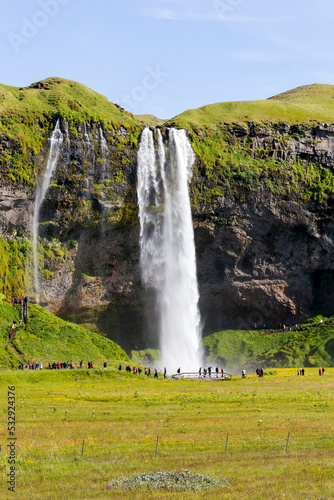 the Seljalandsfoss in summer  Iceland