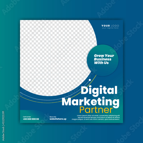 Digital marketing live webinar and corporate social media post template