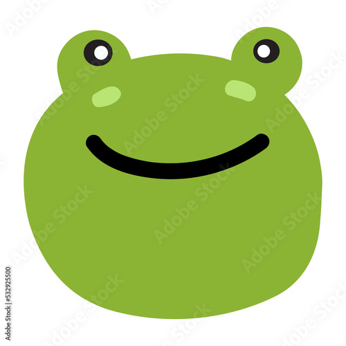 Animal Vector Illustration. Cute Frog Head Face Wildlife Character Animals.