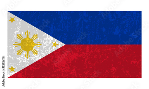 Philippines flag, official colors and proportion. Vector illustration.