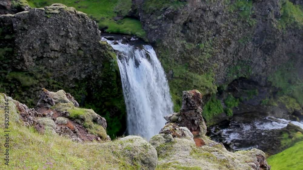 an unknown little waterfall next to the famous Seljalandsfoss waterfall, Iceland an unknown little waterfall next to the famous Seljalandsfoss waterfall, Iceland